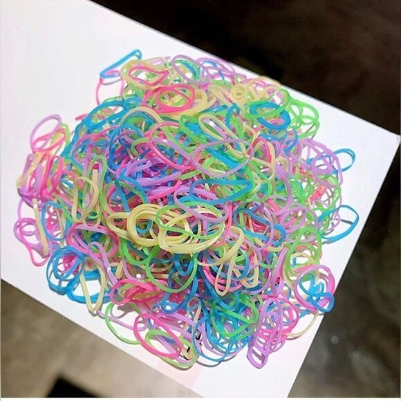 1000piece hair Rubber Bands For Kids • Multicolor • Elastic Bands • New In Bag - Picture 3 of 7
